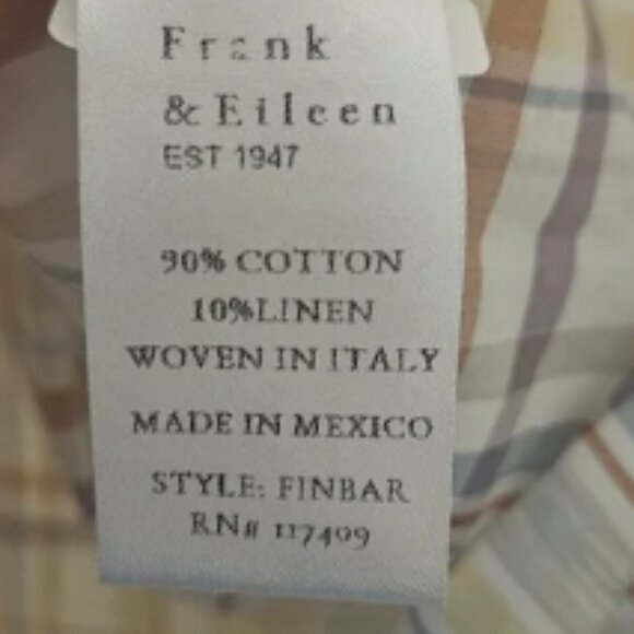 Frank & Eileen Mens Finbar Plaid Shirt XL - Picture 3 of 5